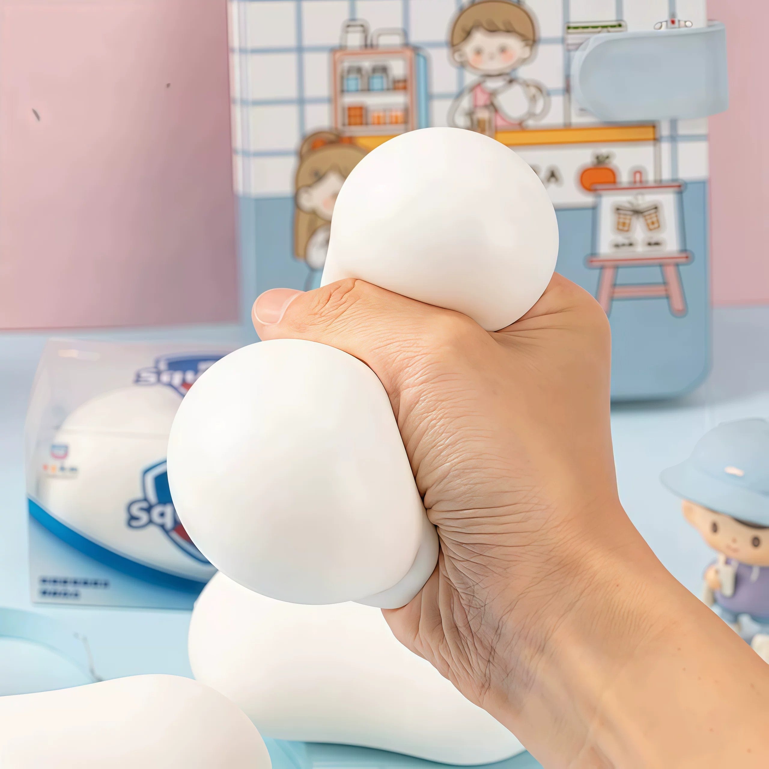 Squeeze the stress-relieving toy
